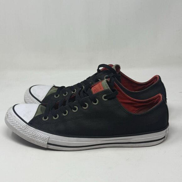Converse All Star Ox Kurim Sneakers Mens 12 Black Fatigue Green Low Top Unisex - Picture 2 of 16